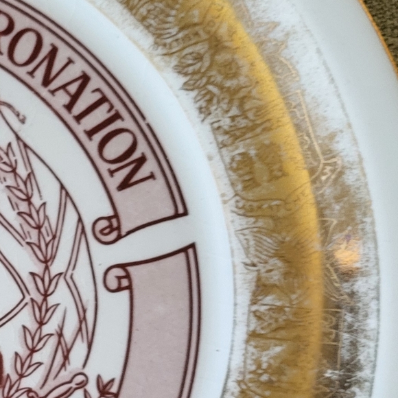 Queen Elizabeth II Duke Coronation Plate 1953 Georgian China Canada 22 KT. Gold - Picture 2 of 8